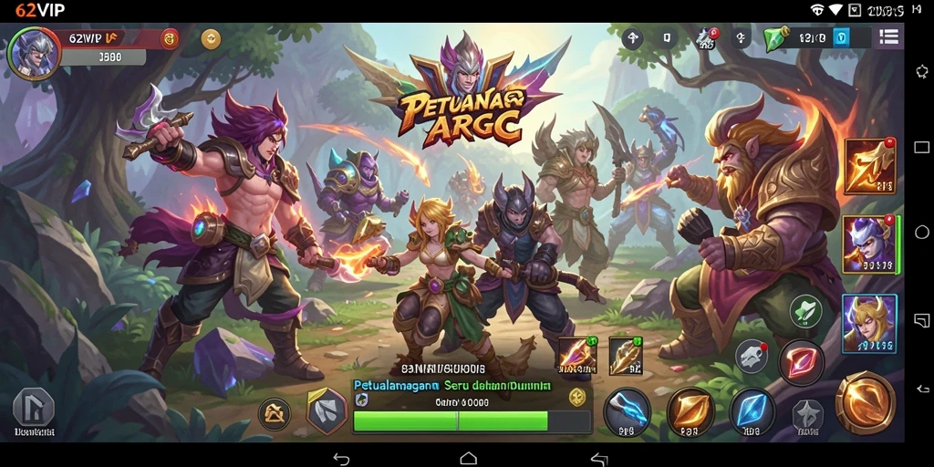 Gameplay seru di dunia fantasi 62VIP dengan pertarungan epik.