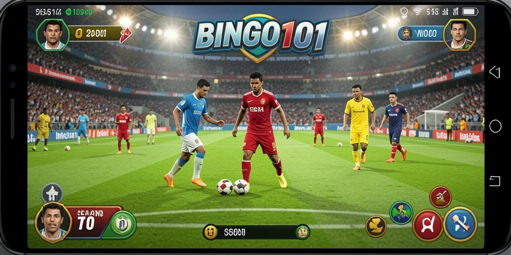 Gambaran gameplay seru dalam permainan sepak bola.