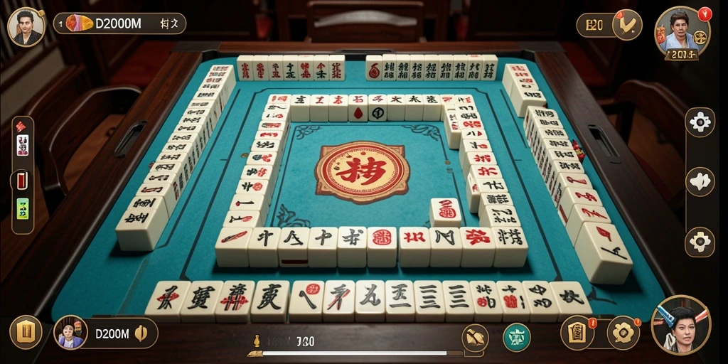 Screenshot D200M menampilkan gameplay Mahjong yang seru dan menarik.