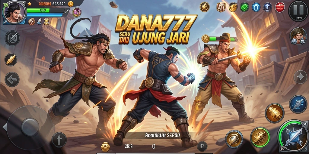 Screenshot DANA777 menampilkan aksi pertarungan yang intens dan karakter yang dinamis.