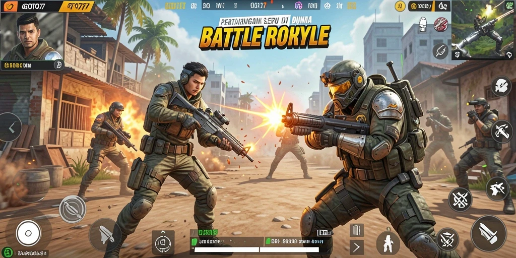 Tampilan gameplay GOTO77 dengan pertempuran seru dan grafis menawan.