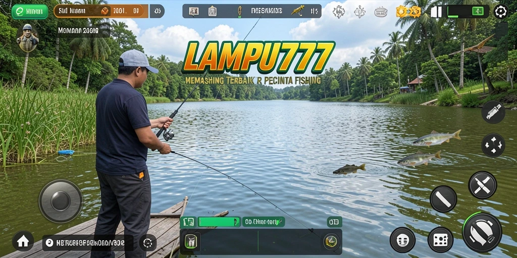 Tampilan gameplay menegangkan saat menangkap ikan besar di LAMPU777.