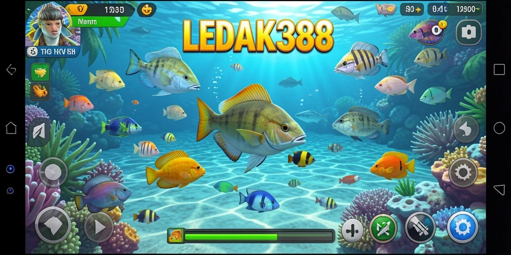 Gameplay menarik dari LEDAK388 saat menembak ikan.
