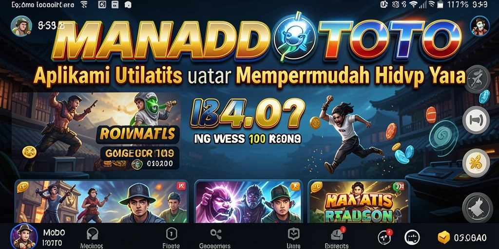 Tampilan utama MANADOTOTO dengan antarmuka yang intuitif dan menarik.