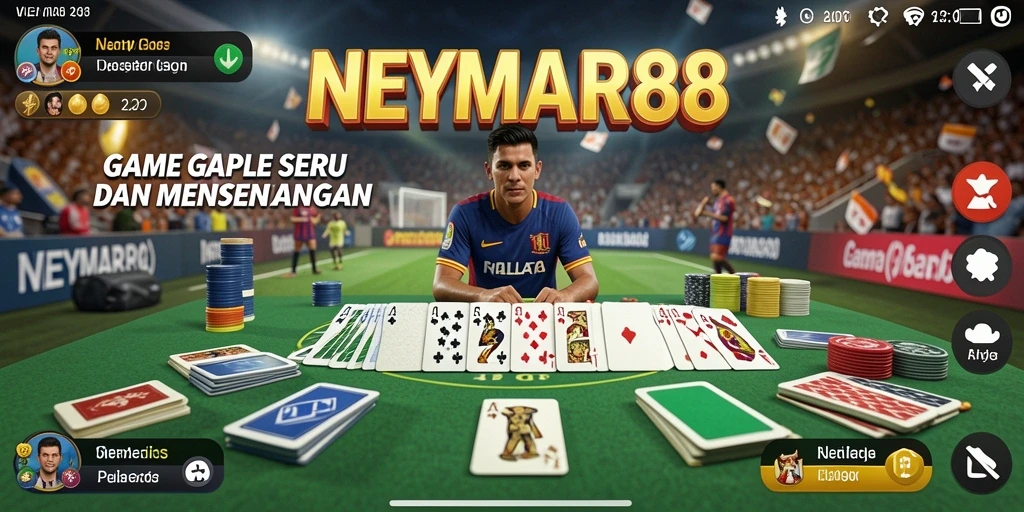 Tampilan gameplay seru dalam NEYMAR88, permainan Gaple yang menarik.