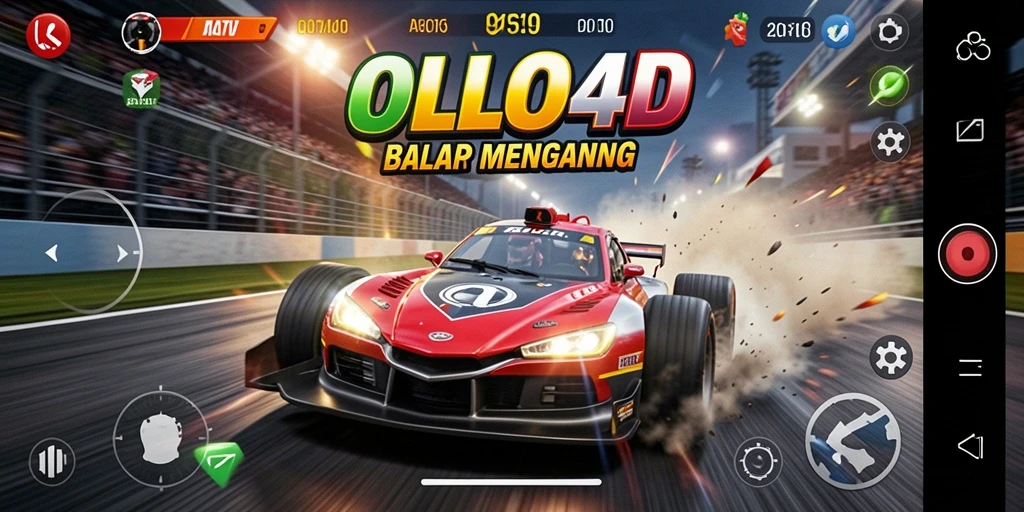 Tampilan gameplay OLLO4D yang penuh aksi dan kecepatan balap.