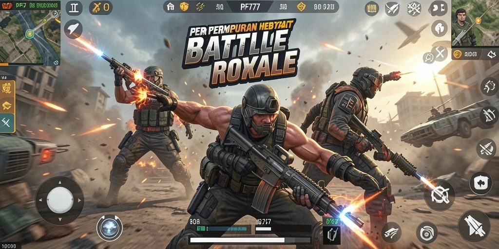 Gameplay mendebarkan di PF777, pertempuran seru dalam Battle Royale.