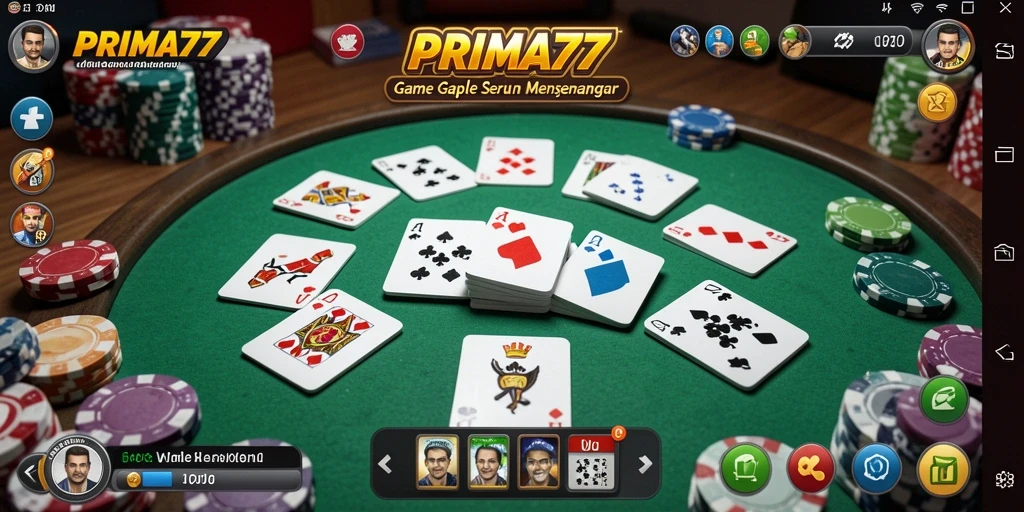 Tampilan gameplay PRIMA77 yang menarik dengan suasana Gaple.