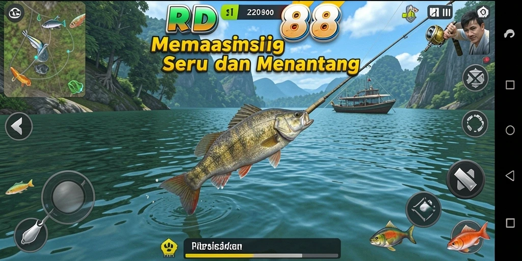 Screenshot RDI88 menampilkan sesi gameplay memancing yang seru dan mendebarkan.