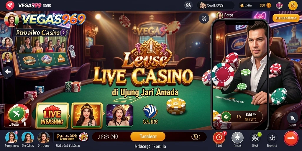 Tampilan menarik dari permainan Live Casino di VEGAS969.