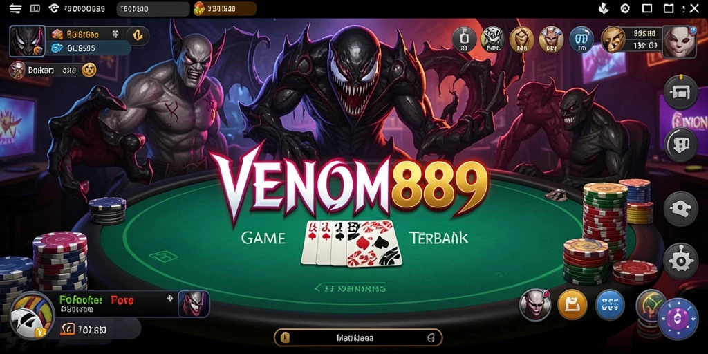 Tampilan gameplay poker yang menarik dan interaktif.