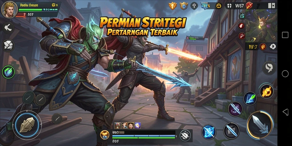 Screenshot utama W67 menunjukkan aksi strategis yang mendebarkan.